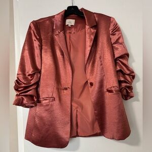 Cinq a’ Sept Kylie satin blazer.